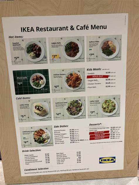 Veggie & Plant Ball plates, $3. . Ikea cafe menu